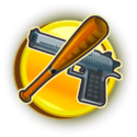 Symbol Bat and Gun