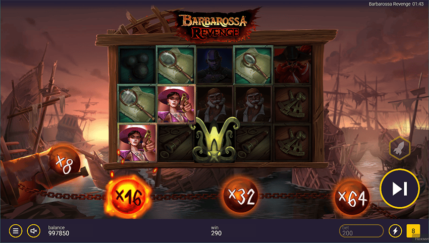 Barbarossa Revenge Slot - Multiplier feature