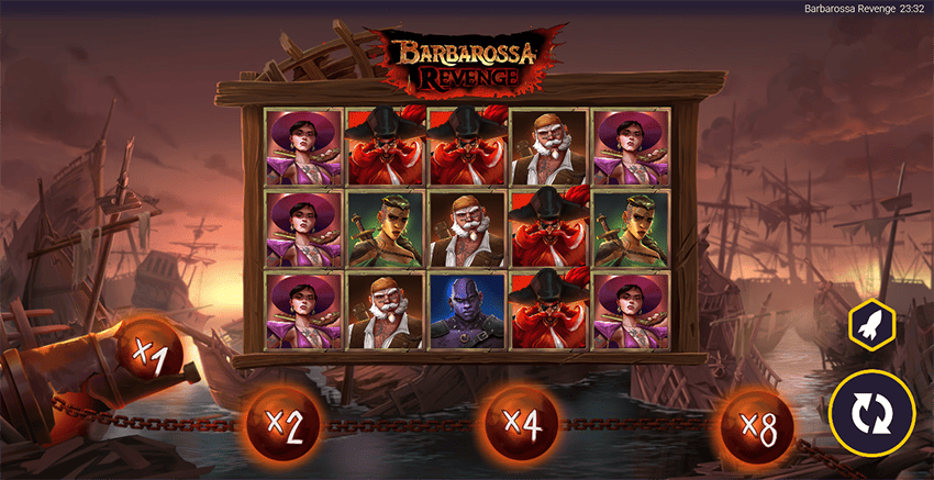 Barbarossa Revenge Slot - Base game interface
