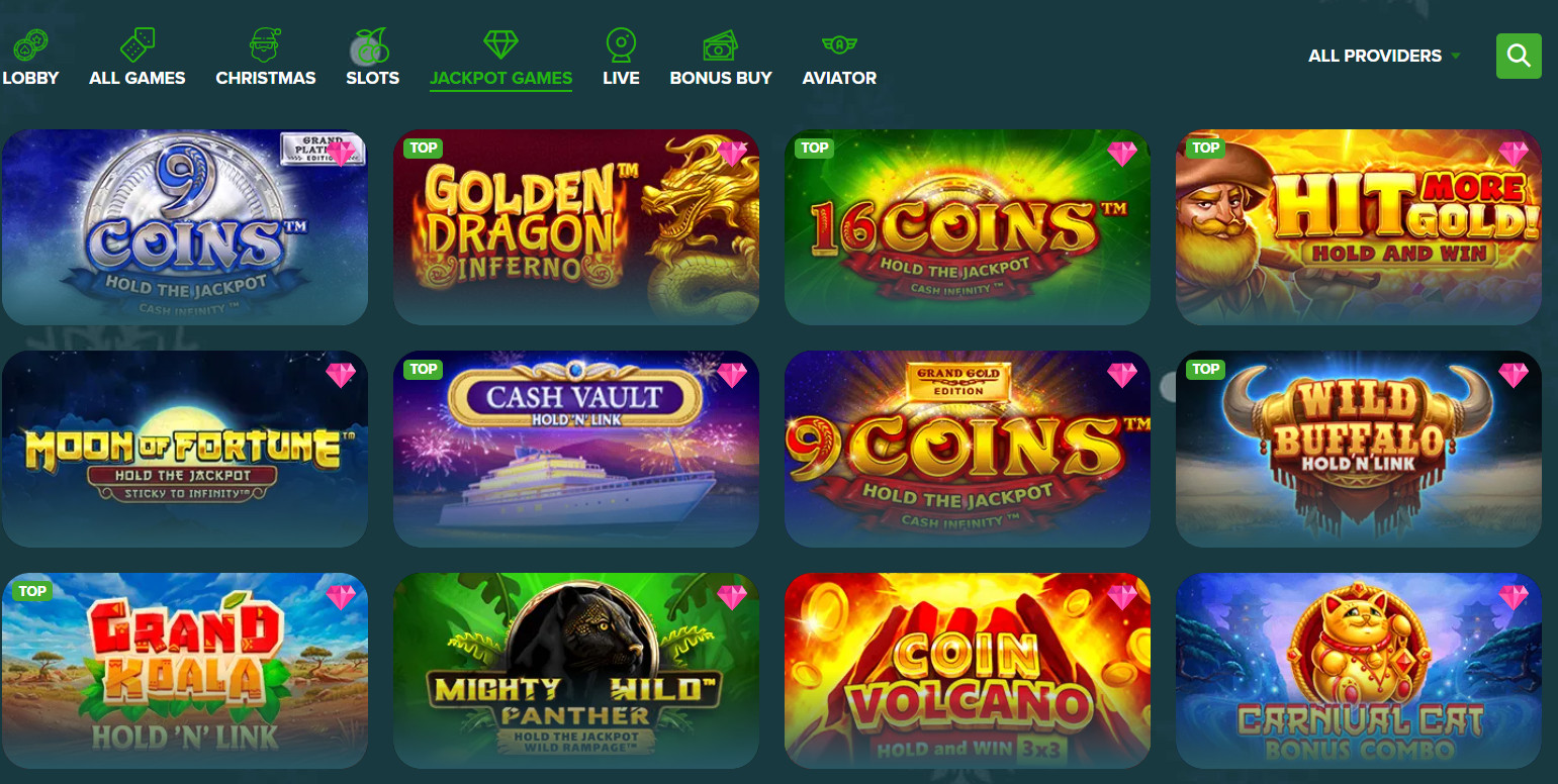 Jackpot Games Section at Abo Casino