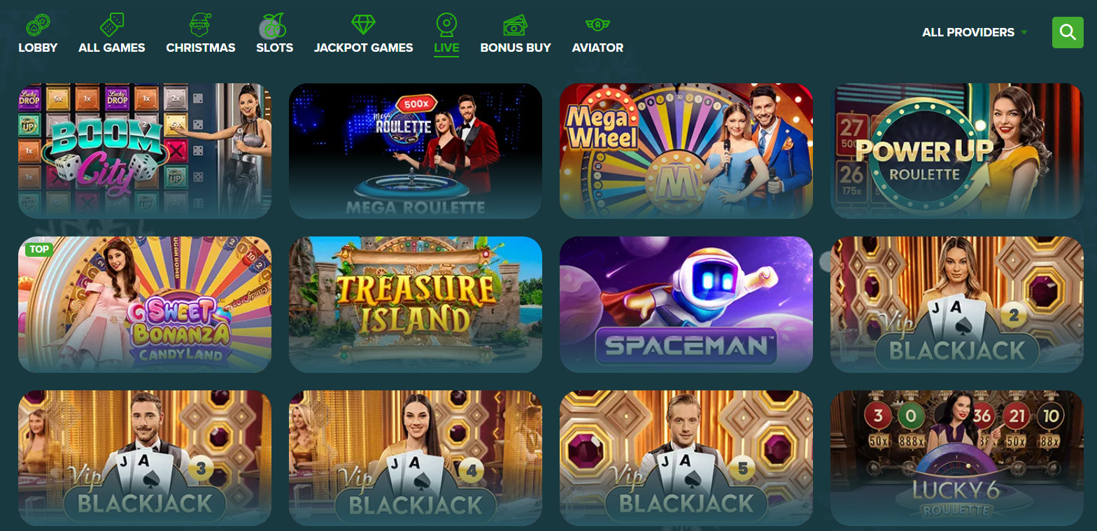Live Dealer Games Section at Abo Casino
