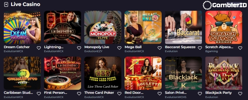 Live Casino Section