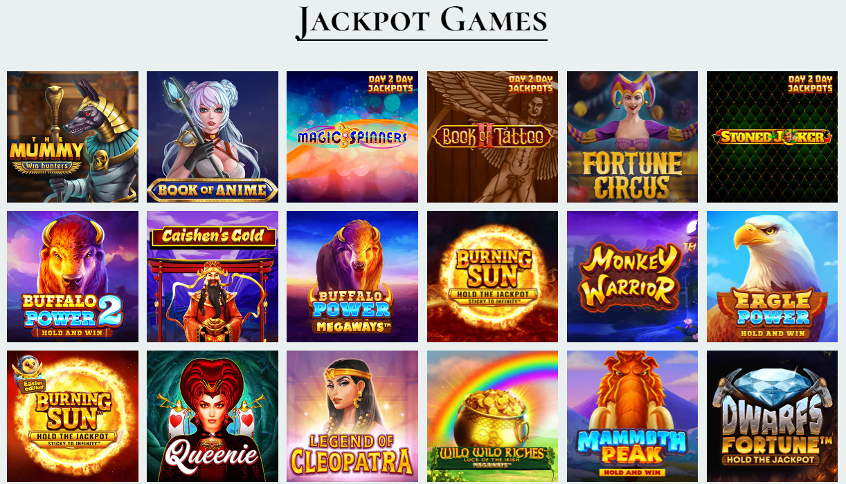 Jackpot Games Section at Avalon78 Casino