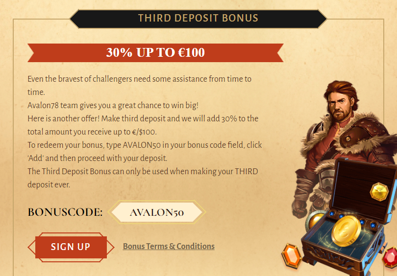  Third deposit bonus