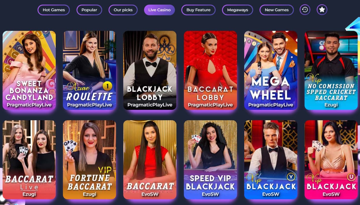 Bet It All Casino - Live Games Section