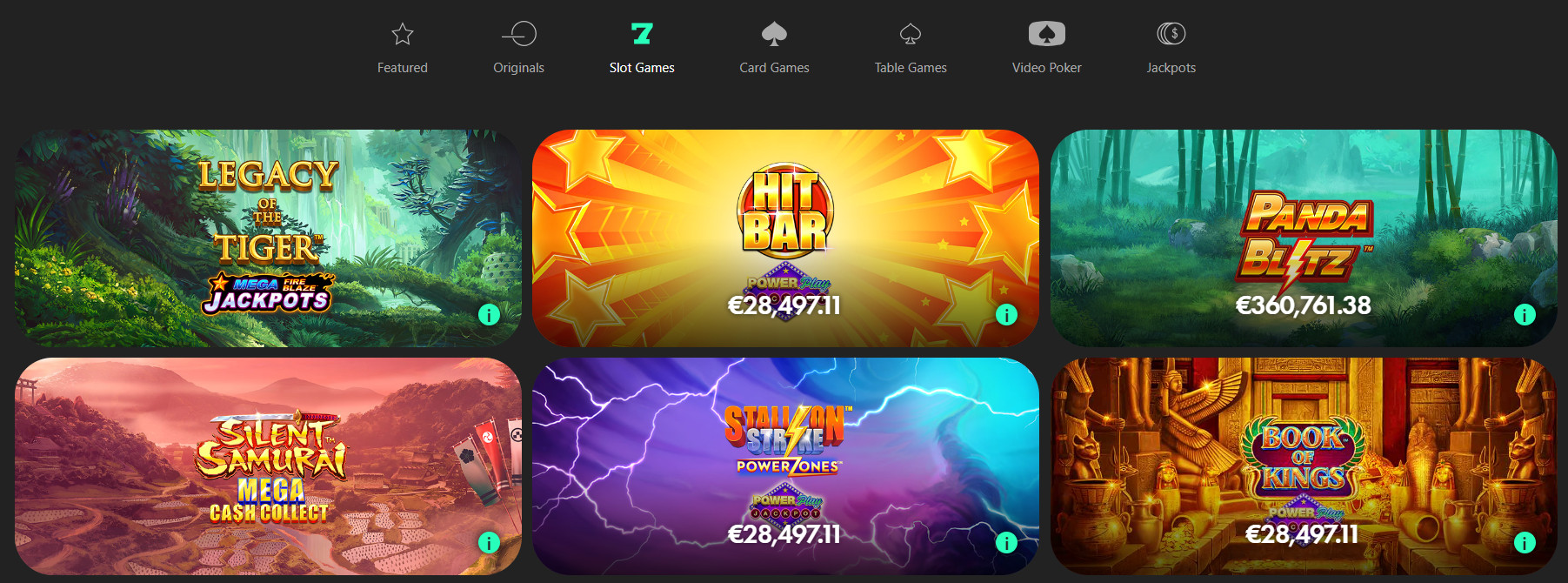 Slots Section at Bet365 Casino