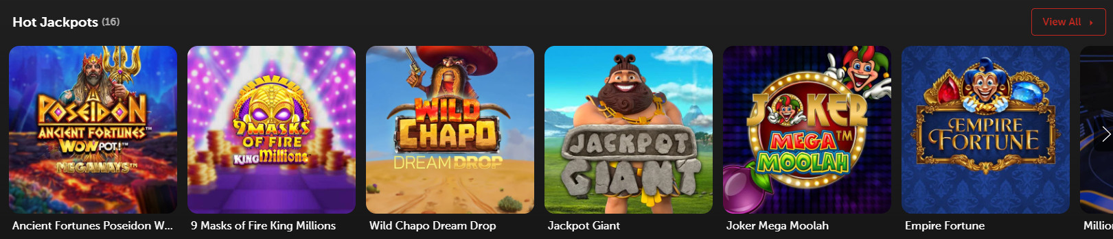Jackpot Games Section 