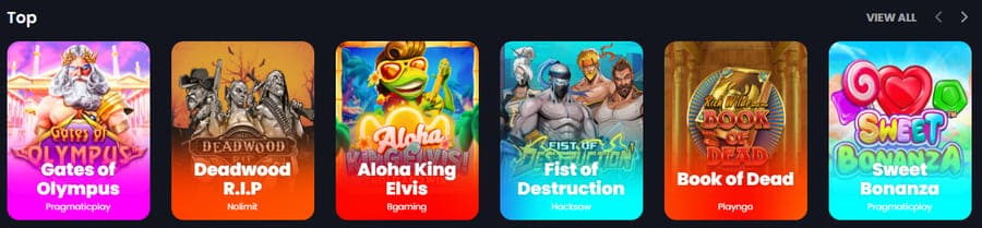 Slots Section Screenshot