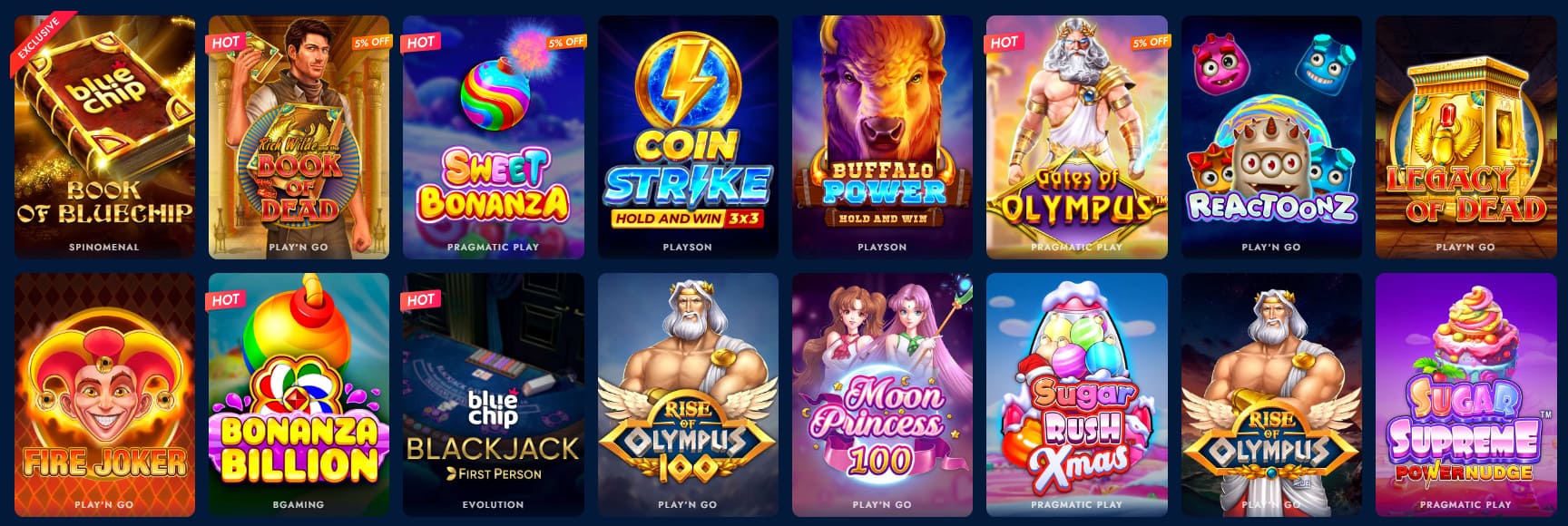 BlueChip Casino - Slots Section