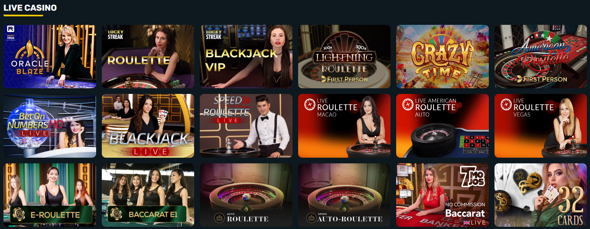 Live Dealers Section at Campeonbet Casino