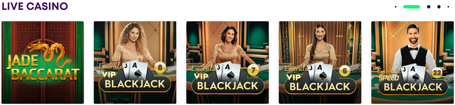 Live Casino Section at Casino Rocket