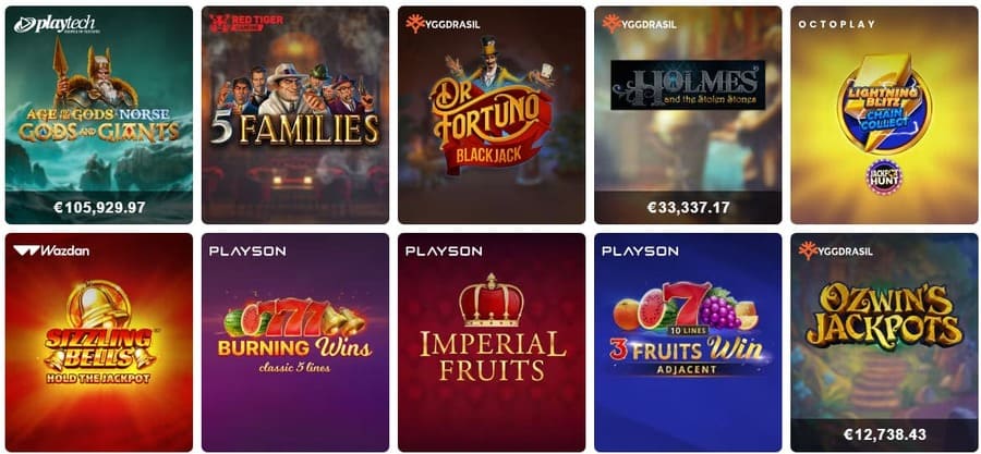 Jackpot Slots Section Screenshot