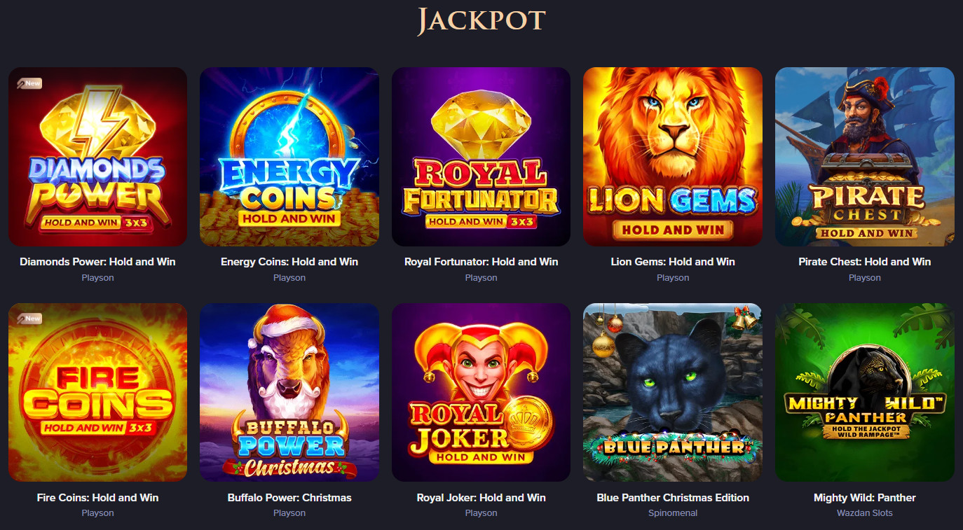 Jackpots Section at CasinoRex
