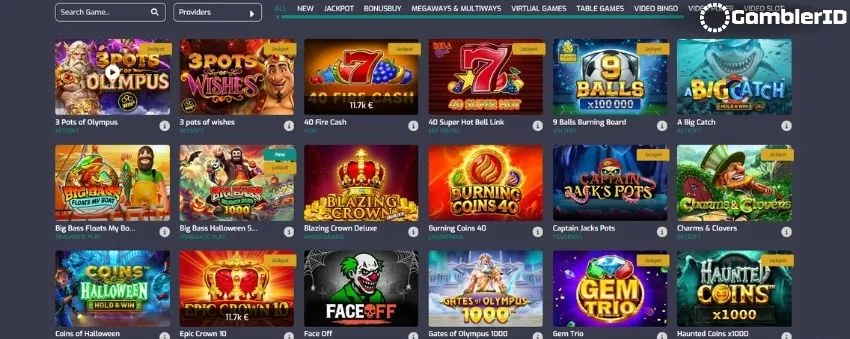 Slots Section at Cristal Poker Casino 