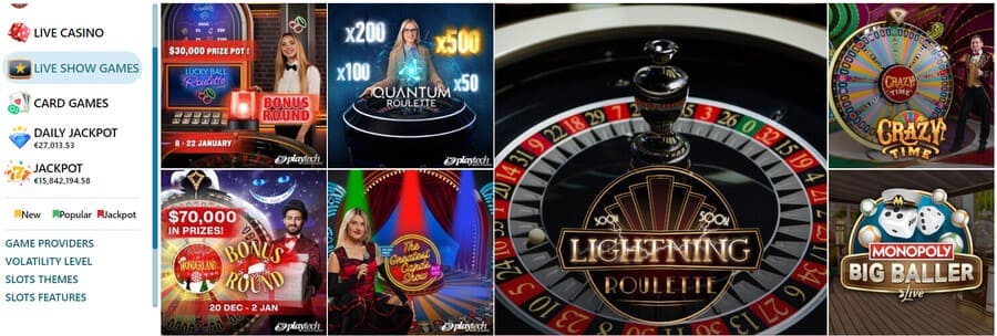 Live Games Section at DrueckGlueck Casino