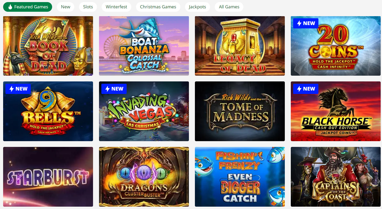 Slots Section at Luckster Casino