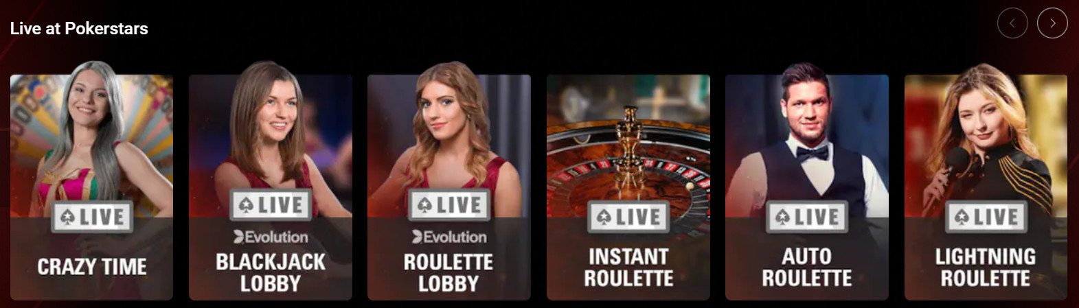 Live Dealer Games at PokerStars Casino