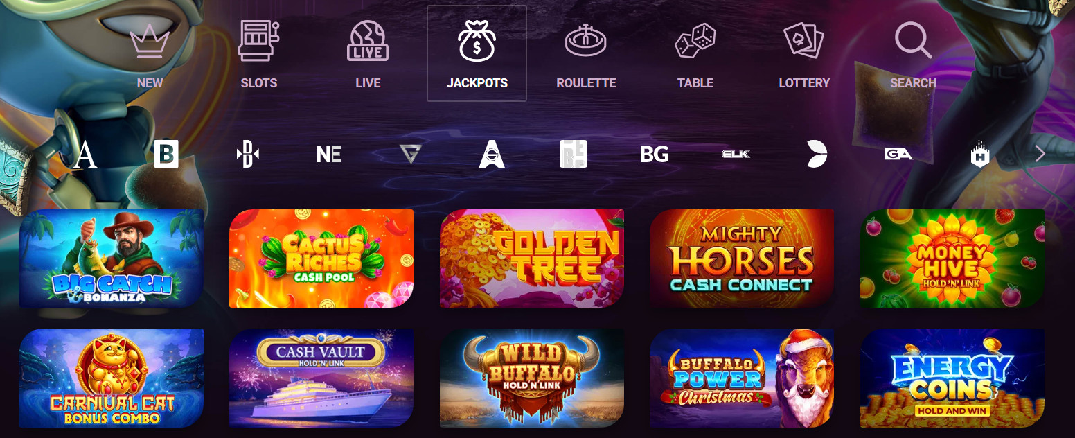 Jackpot Section at Ricky Casino Screenshot