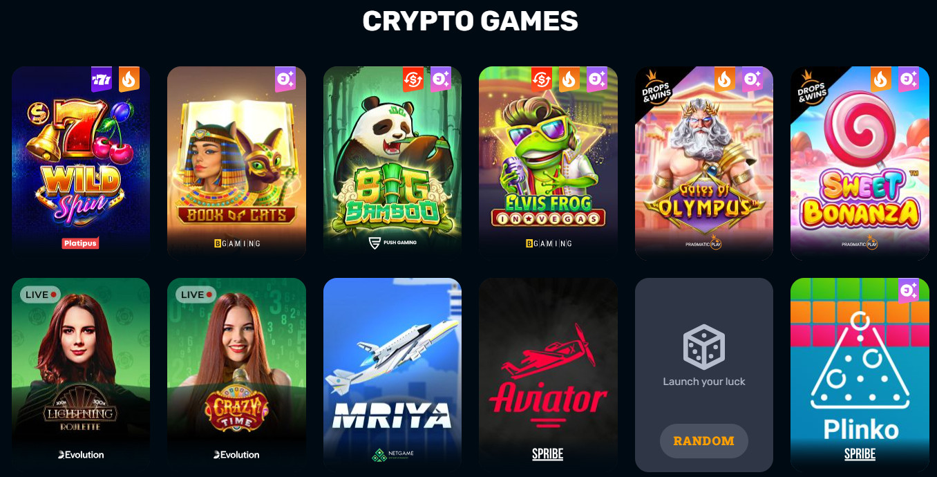 Crypto Games at RocketPlay Casino