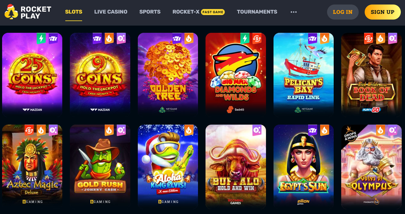 Slots Section at RocketPlay Casino