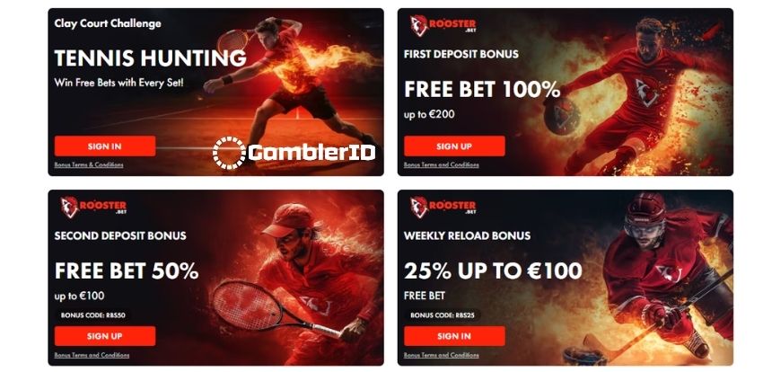 Sports Bonuses at Rooster Bet Casino