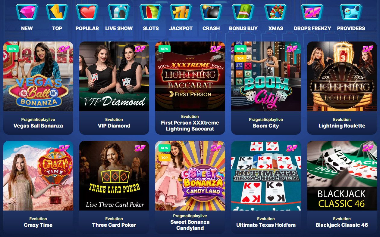 Live Games Section at Slot Wolf Casino