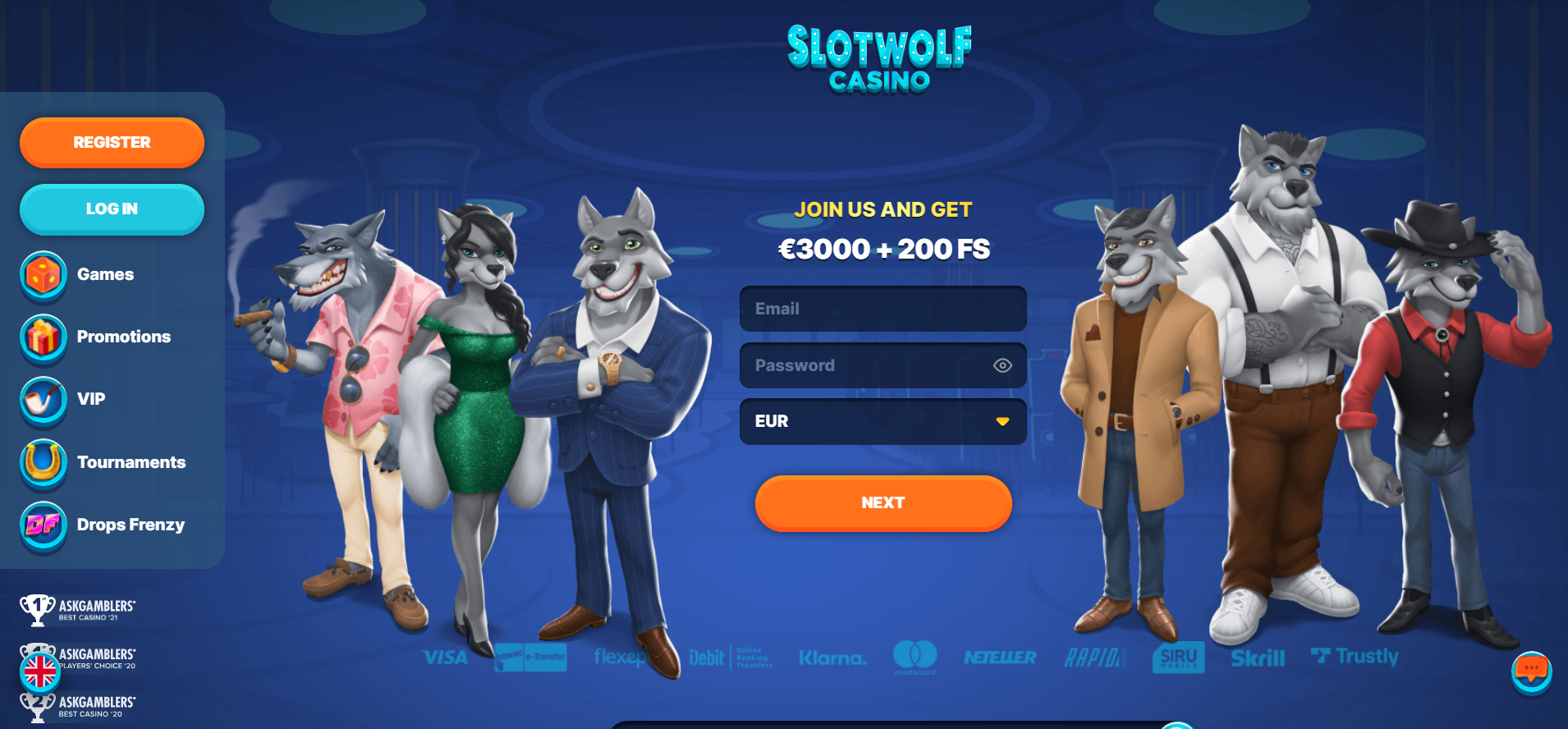 Slot Wolf Casino Lobby