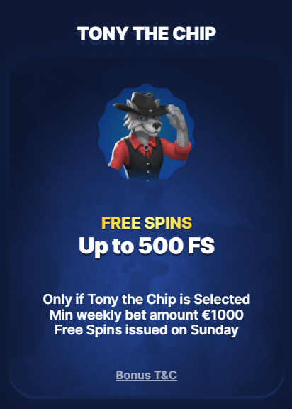 Tony Free Spins Bonus