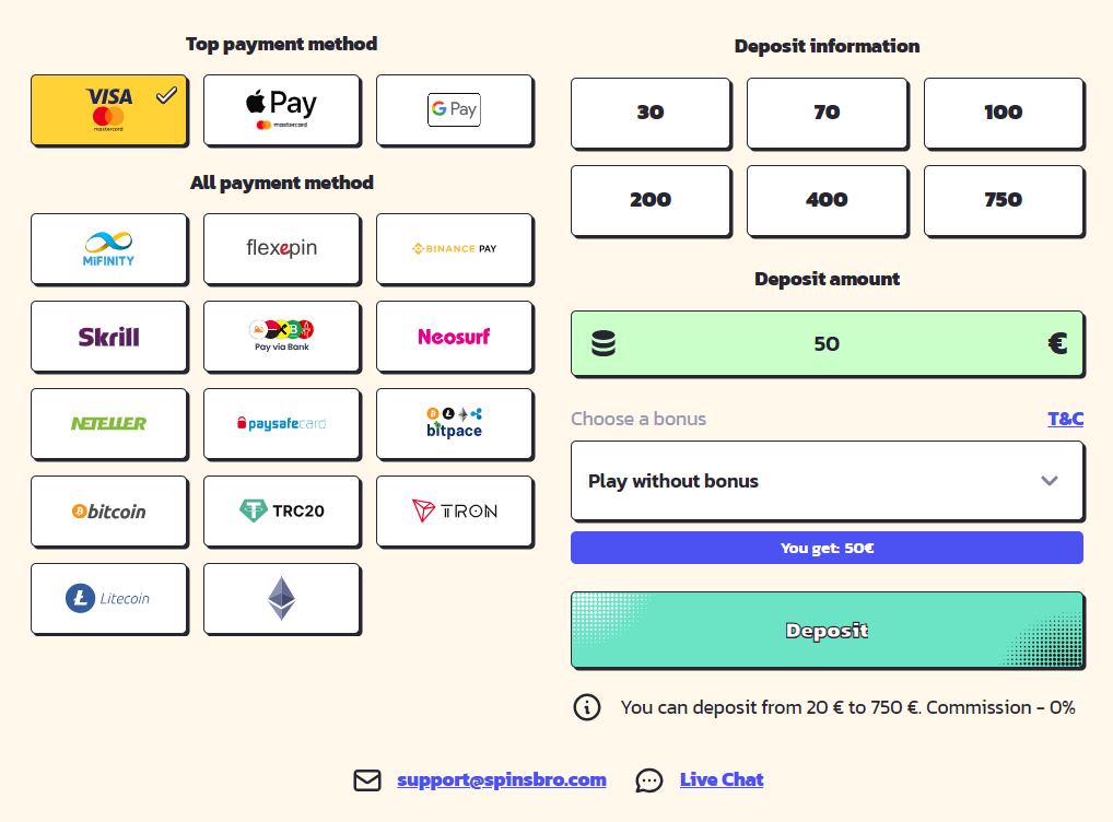 Deposit Methods