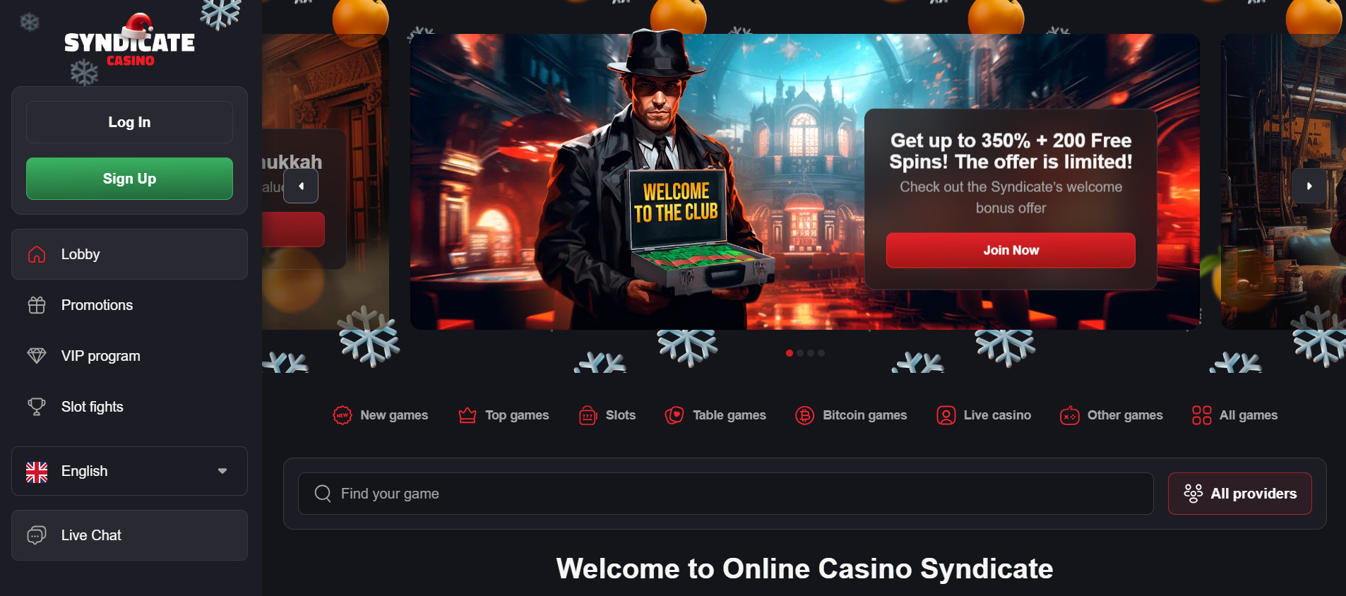 Syndicate Casino Lobby