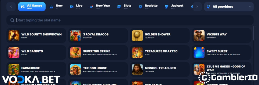 A Huge Game Library at VodkaBet Casino