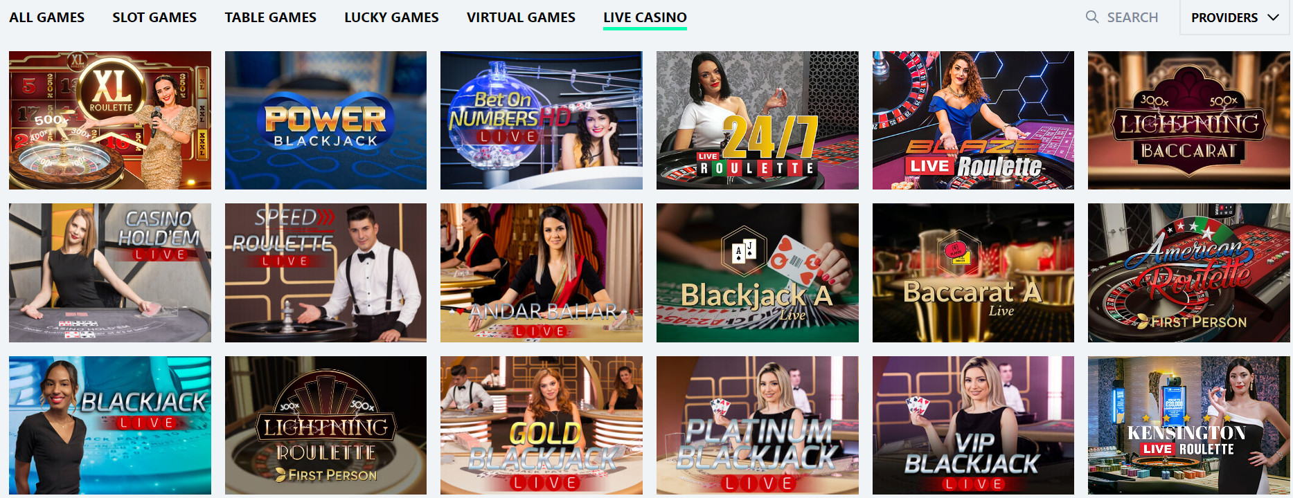 Live Casino Section at Wallacebet Casino