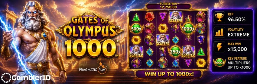 Gates of Olympus 1000 Slot Banner