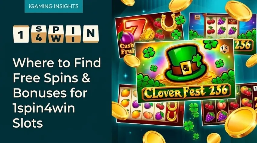 1spin4win Free Spins guide banner showing bonus offers and the Players Room feature