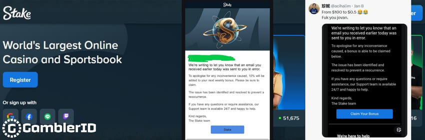 Stake faces backlash after revoking $100 VIP bonuses sent to players in early January 2026