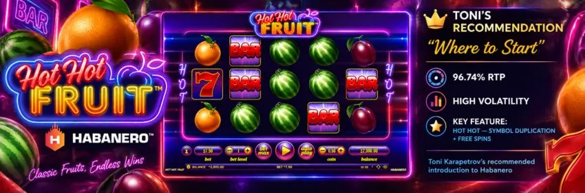 Hot Hot Fruit slot gameplay screenshot by Habanero