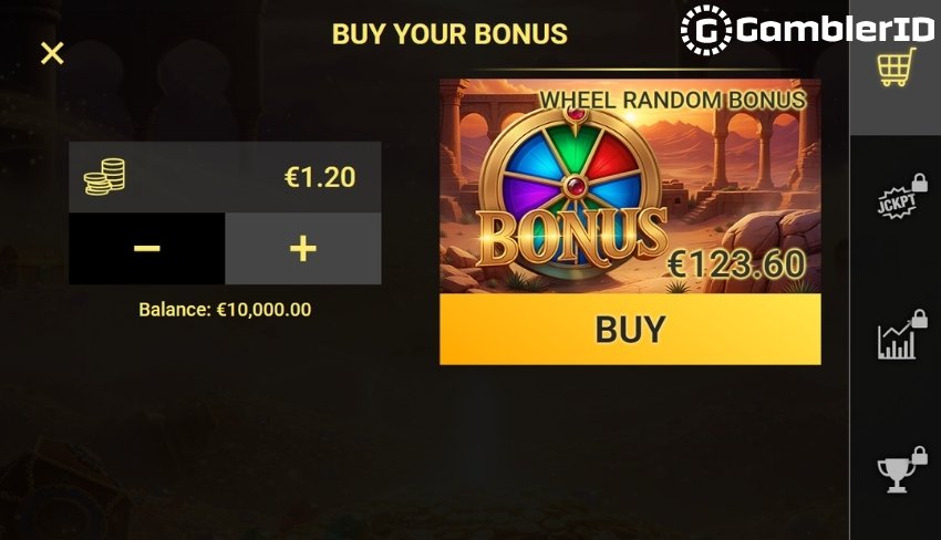 The Buy Bonus option costs 103x the stake