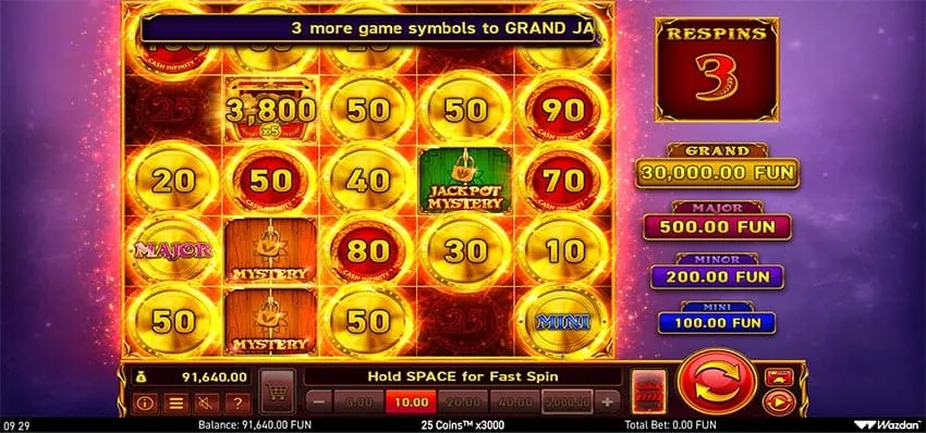 Cash collector in the 25 Coins x3000