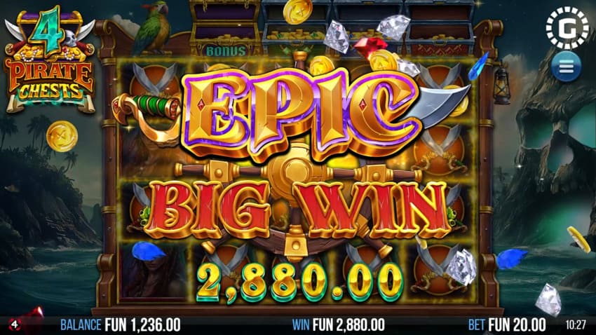4 Pirate Chests - Big Win