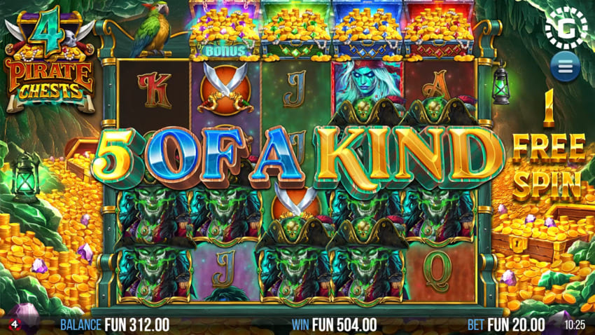 4 Pirate Chests - Free Spins