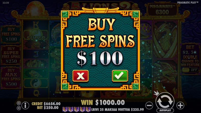 Buy Free Spins - 5 Lions Megaways 2 Slot