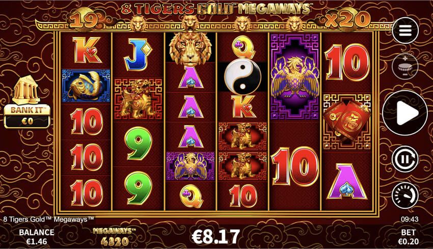 8 Tigers Gold Megaways - Free Spins