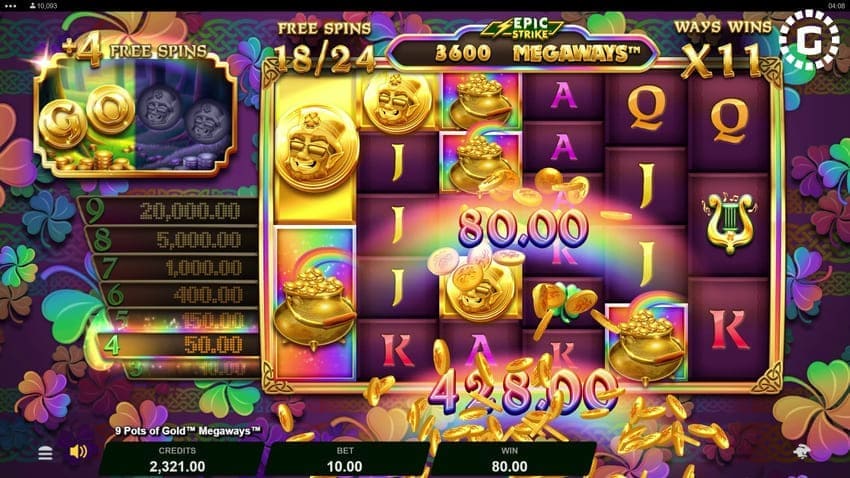 Epic Strike Scatter - 9 Pots of Gold Megaways Slot