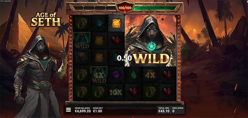 Age of Seth - Giant Wild 3x3 in Free Spins Bonus