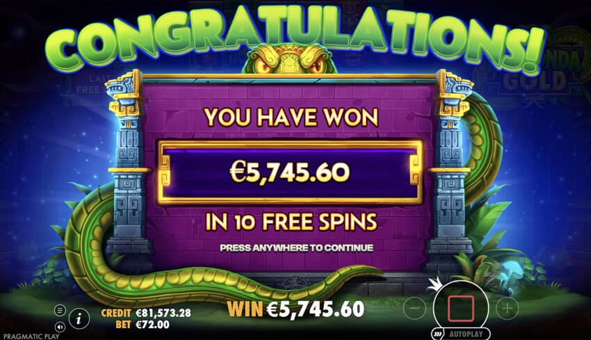 Anaconda Gold - Big Win