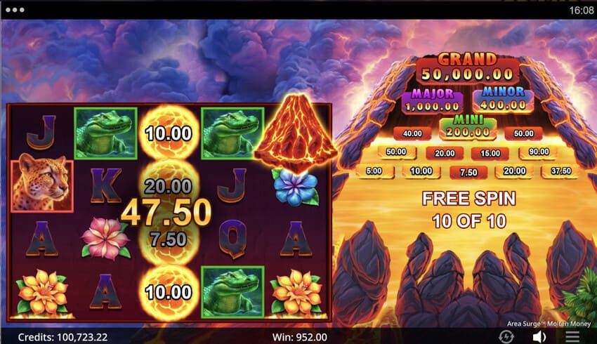 Area Surge Molten Money - free spins