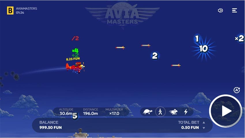 Aviamasters by BGaming - main game screen at launch