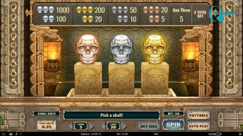 Aztec Warrior Princess - Skull Bonus Game