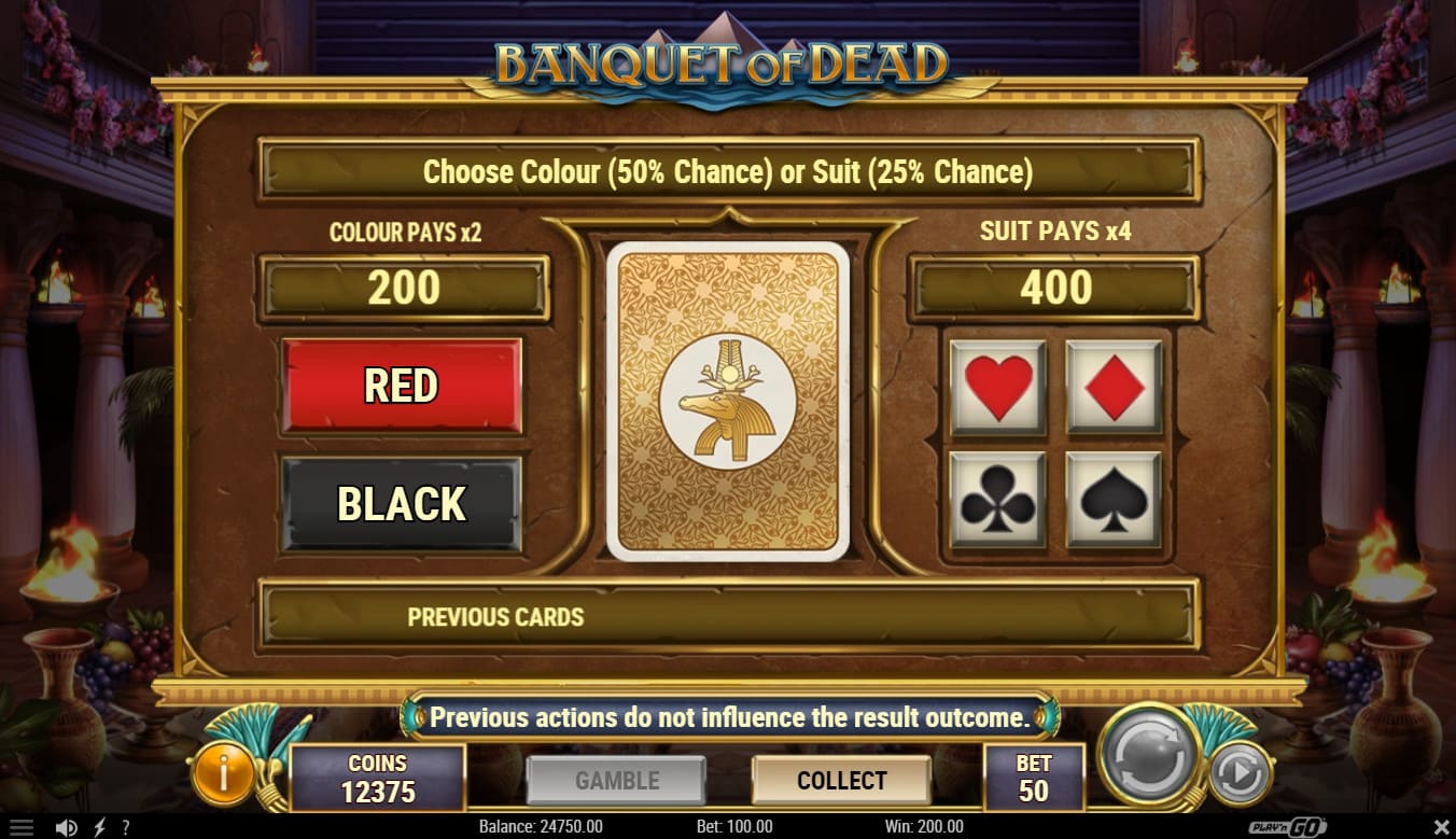 Slot Banquet Of Dead - Gamble Round Screenshot