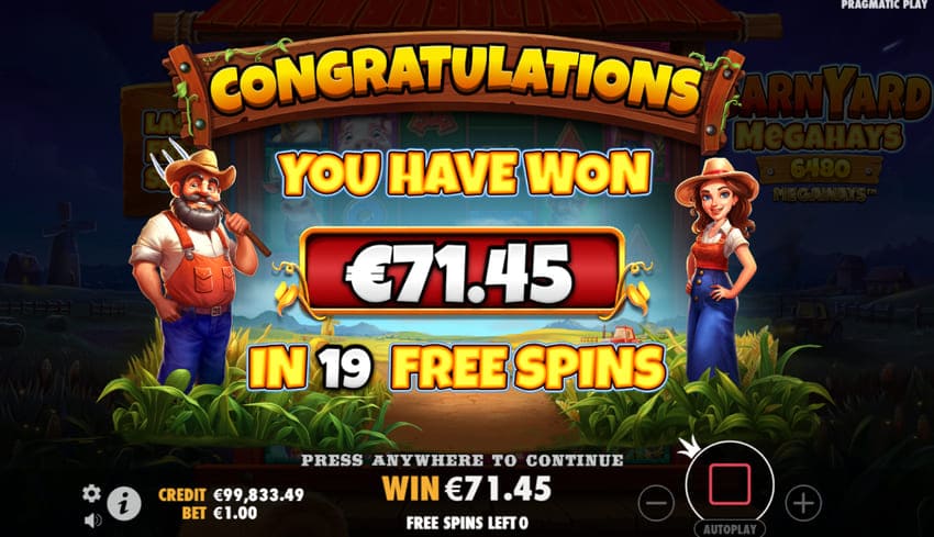Free Spins Win Screenshot